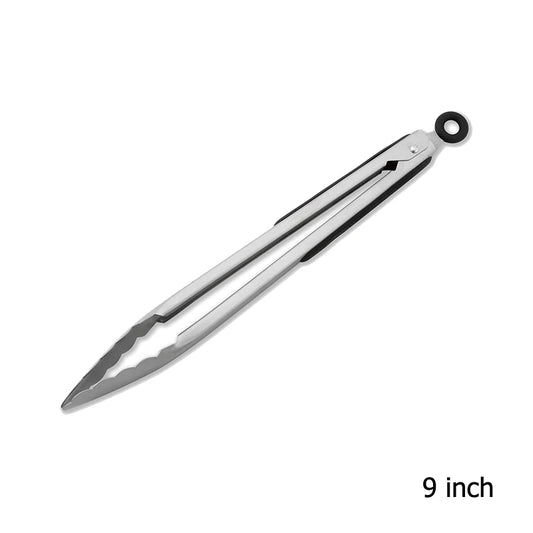 9'' 12'' 14'' 16'' Kitchen Tongs Stainless Steel Grill Tongs for Cooking BBQ Non-Slip Salad Tongs Clips KC0312