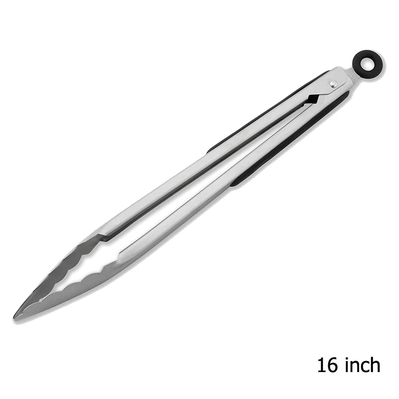 9'' 12'' 14'' 16'' Kitchen Tongs Stainless Steel Grill Tongs for Cooking BBQ Non-Slip Salad Tongs Clips KC0312